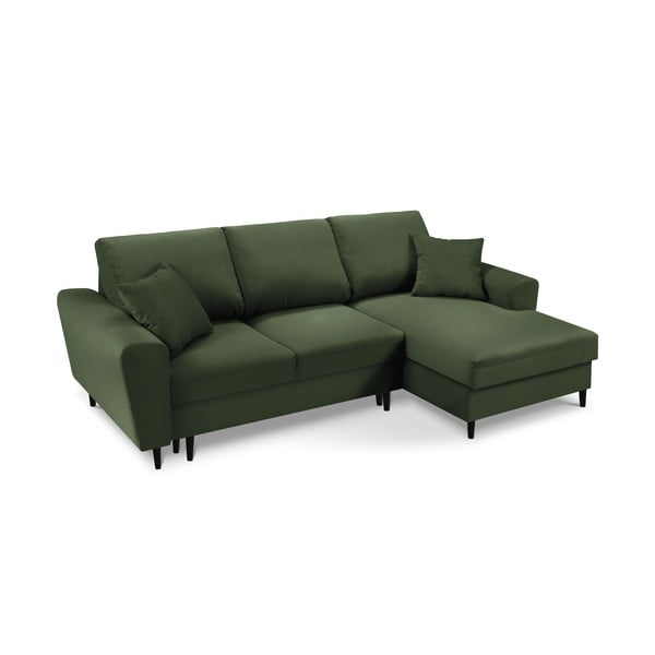 Zelena kutna sofa od samta Kooko Home Jazz, desni kut-image-3