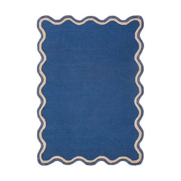 Tamno plavi ručno rađen tepih od mješavine vune 160x230 cm Rivo Wool – Flair Rugs