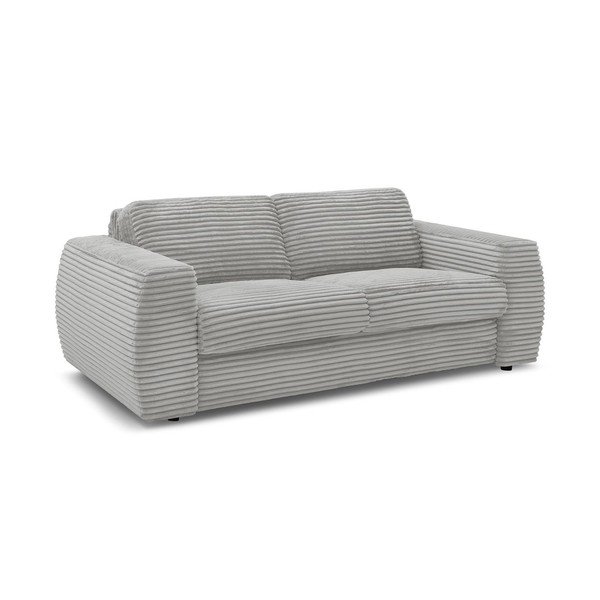 Svijetlo siva sofa za spavanje/sklopiva od samta 240 cm Hugo – Bobochic Paris-image-2
