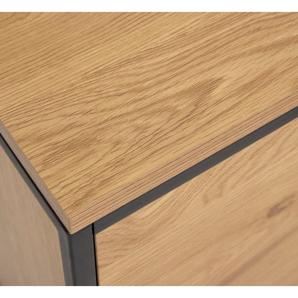 Komoda u dekoru hrasta u prirodnoj boji 104,5x80x45 cm Cesura – Unique Furniture-image-3