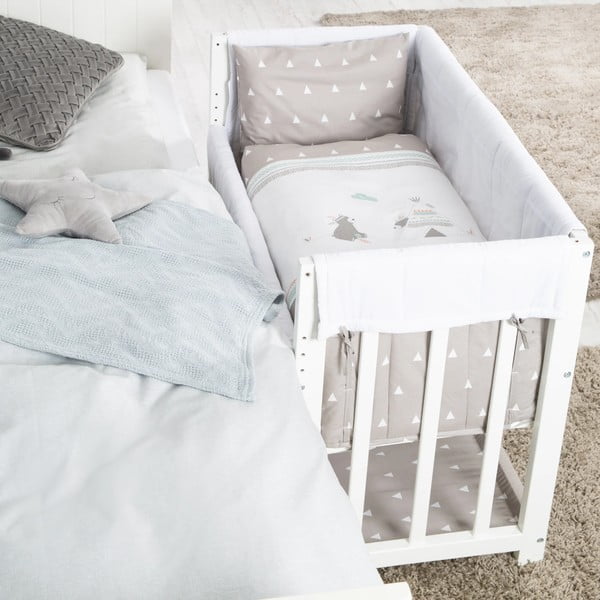Bijela kolijevka s prostorom za pohranu/s baldihanom 90x45 cm Indibär – Roba-image-3