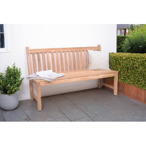 Vrtna klupa od masivnog drveta u prirodnoj boji Solo – Garden Pleasure-image-1