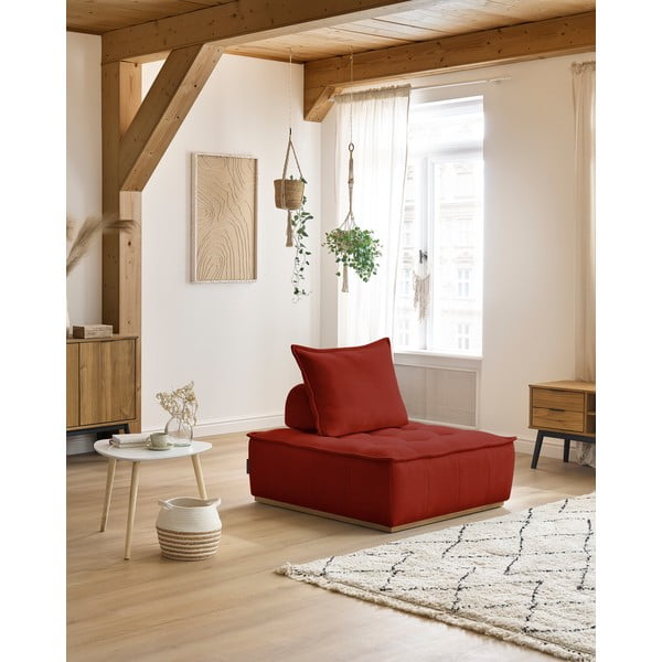 Ciglasta fotelja od šenila Elisa – Bobochic Paris-image-1