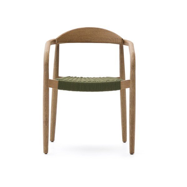 Zelena/u prirodnoj boji blagovaonska stolica od masivnog drveta Nina – Kave Home-image-2