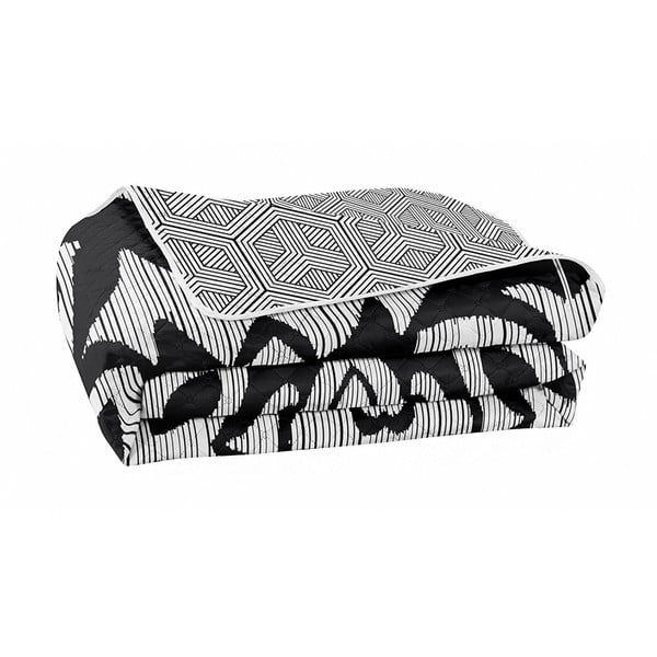 Crno-bijeli dvostrani prekrivač od mikrovlakana DecoKing Hypnosis Mezmerize, 220 x 240 cm