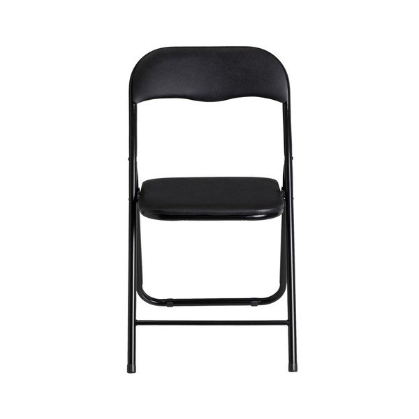 Crna sklopiva blagovaonska stolica od umjetne kože – Casa Selección-image-1