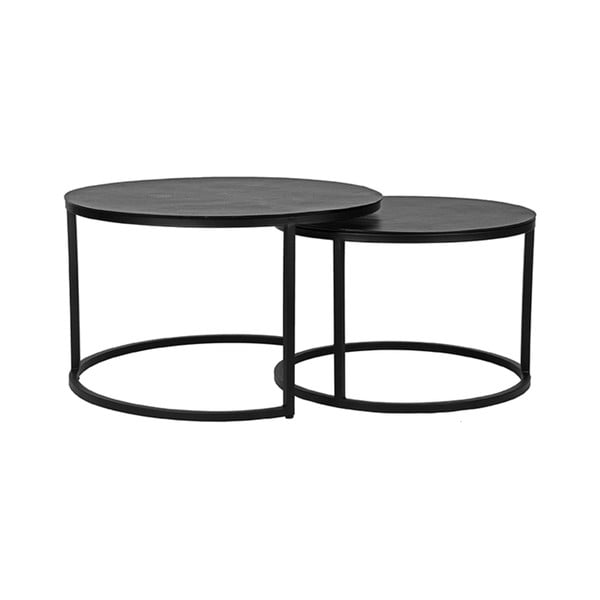 Crni metalni okrugli stolići za kavu u setu 2 kom ø 75 cm Grand – LABEL51