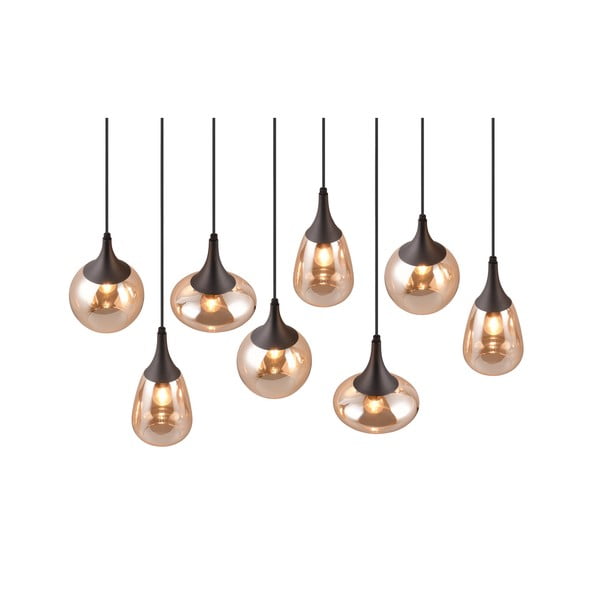 Crna/narančasta viseća svjetiljka sa staklenim sjenilom Lumina – Trio-image-1