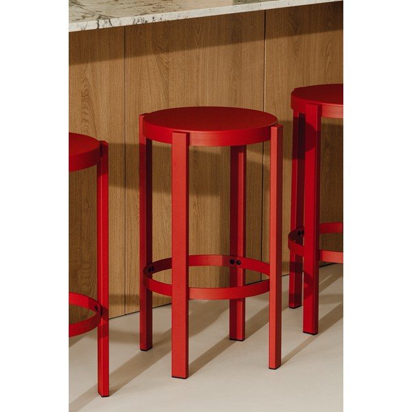 Crvena željezna barska stolica (visine sjedala 65 cm) Doon – noo.ma-image-1