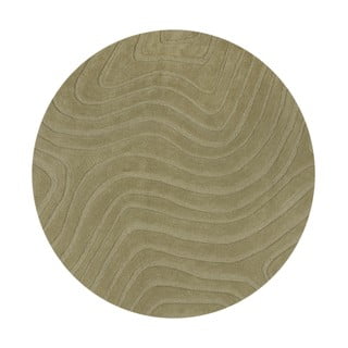 Kaki zeleni ručno rađen vunen okrugao tepih ø 160 cm Mesmerise Sage – Flair Rugs