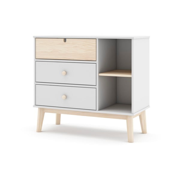 Bijela niska dječja komoda 90x40 cm Estefania – Marckeric-image-4
