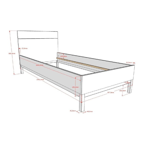 Bijeli dječji krevet od masivnog bora bez podnice 90x200 cm Eva – Vipack-image-2