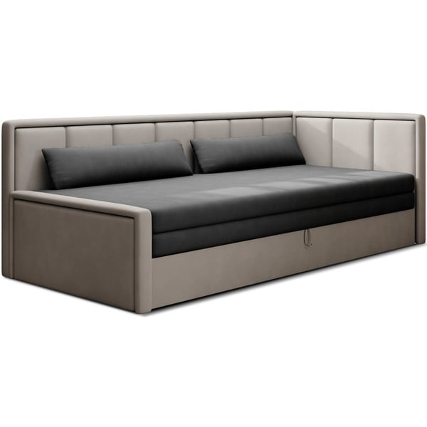 Siva sklopiva/s prostorom za odlaganje sofa od šenila 214 cm Fulgeo – ELTAP