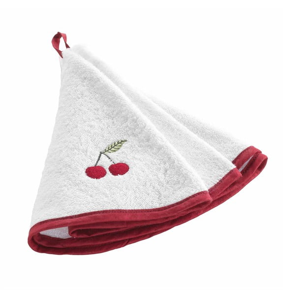 Crveni/bijeli pamučan ručnik od frotira 60 cm Cerisette – douceur d'intérieur