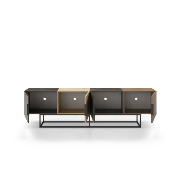 TV komoda u dekoru hrasta u prirodnoj boji 200x55 cm Titan – Marckeric-image-3