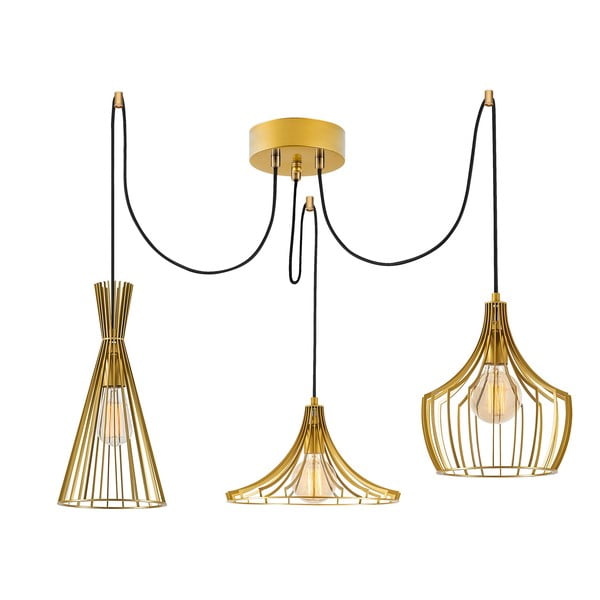 Viseća svjetiljka u zlatnoj boji s metalnim sjenilom Mezopotamya – Opviq lights-image-2
