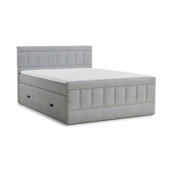 Sivi boxspring krevet s prostorom za odlaganje 160x200 cm Caya – Maison de Rêve