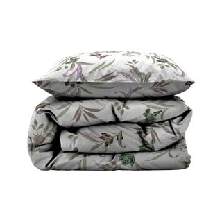 Zelena/bež posteljina za krevet za jednu osobu od pamučnog satena 140x200 cm Soft Tropic – Södahl