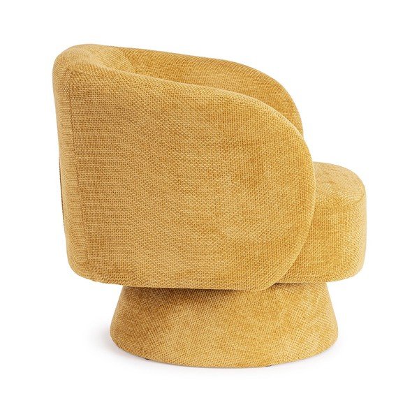 Senf žuta okretna fotelja od šenila Julienne – Bizzotto-image-3
