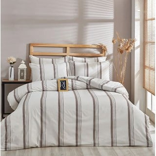 Smeđo-bež pamučna posteljina za bračni krevet/za produženi krevet 200x220 cm – Mila Home