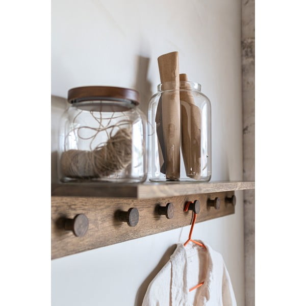 Smeđa zidna vješalica od punog hrasta s policom 90 cm Showcase – Mette Ditmer Denmark-image-4