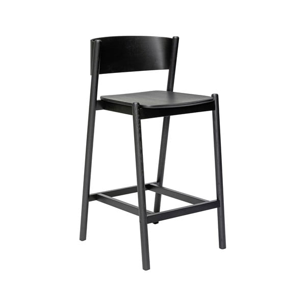 Crna barska stolica u dekoru hrasta (visine sjedala 75 cm) Oblique – Hübsch