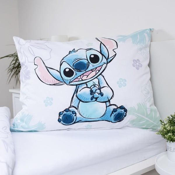 Bijela pamučna dječja posteljina za krevet za jednu osobu 140x200 cm Lilo and Stitch "Ohana White" – Jerry Fabrics-image-3