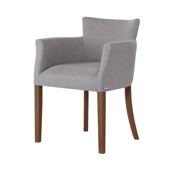 Siva stolica s tamnosmeđim nogama od bukve Ted Lapidus Maison Santal