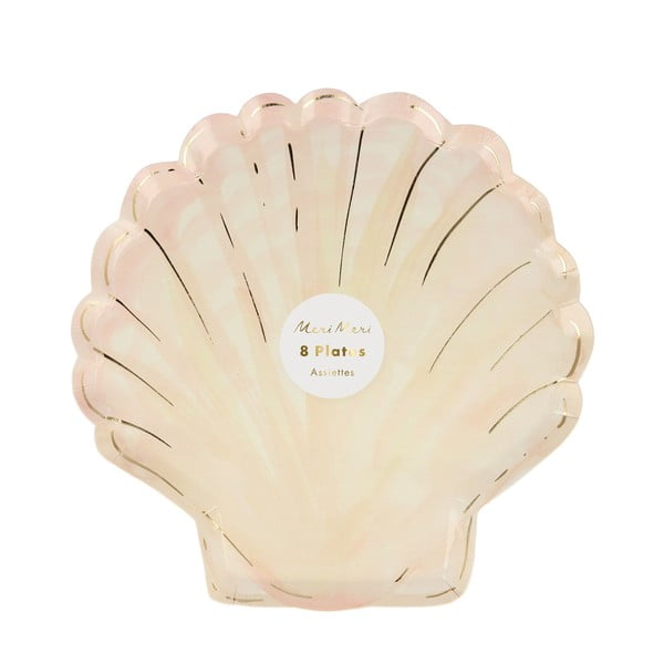 Papirnati jednokratni tanjuri u setu 8 kom Clam Shell – Meri Meri-image-2
