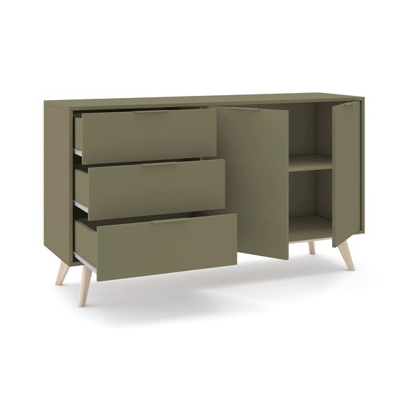 Zelena komoda u mat dekoru 140x81x40 cm Campus – Marckeric-image-3