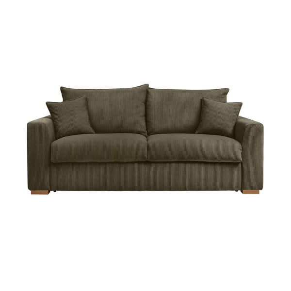 Zelena/smeđa sklopiva sofa od samta 225 cm Augustin – Bobochic Paris