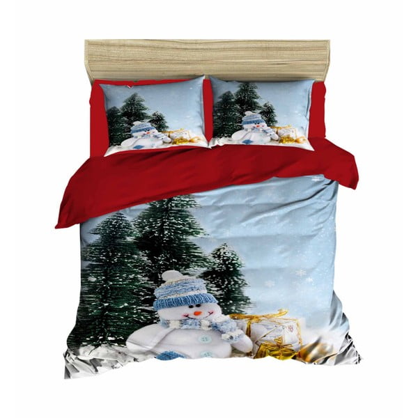 Božićna posteljina za bračni krevet s Carolina plahtama, 160 x 220 cm