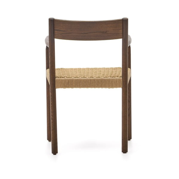 Smeđa/u prirodnoj boji blagovaonska stolica od punog hrasta Yalia – Kave Home-image-4