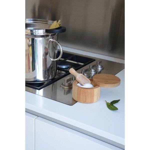Posuda za sol od hrastovog drveta Wireworks Swing Top Pot-image-1