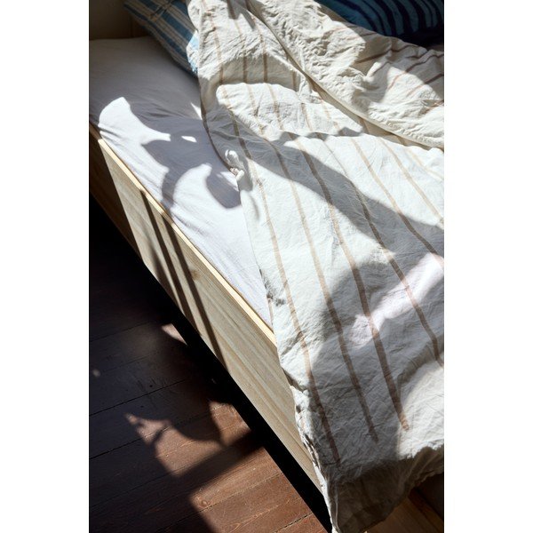 Bračni krevet od masivnog bora s podnicom 160x200 cm u prirodnoj boji Merge – Karup Design-image-4