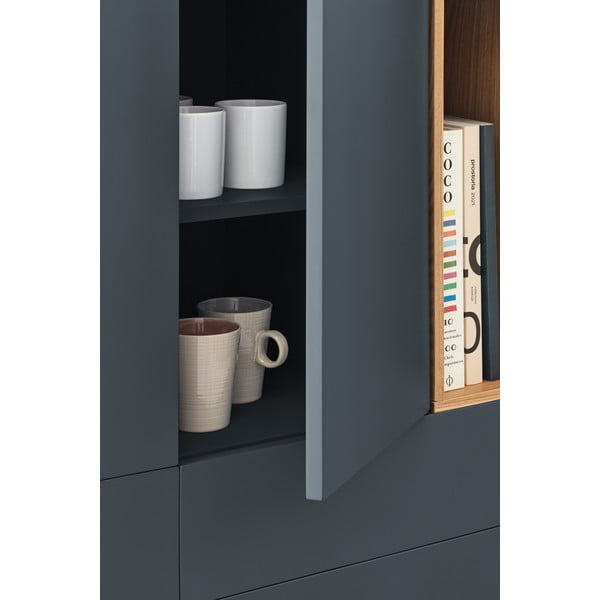 Tamno siva visoka komoda 100x120 cm Corvo - Teulat-image-1