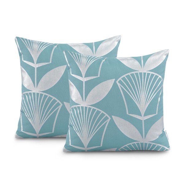 Set od 2 plave jastučnice AmeliaHome Floris, 45 x 45 cm-image-1
