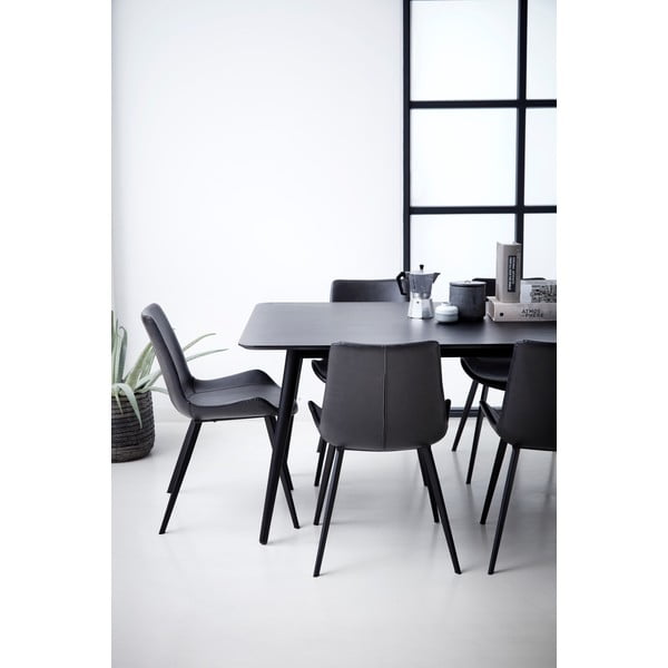 Crna trpezarijska stolica od eko kože DAN-FORM Denmark Hype-image-3