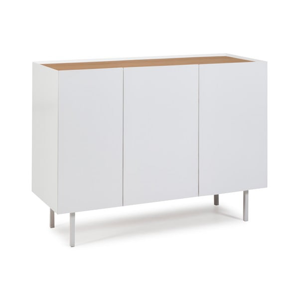 Bijela niska komoda u dekoru hrasta 110x85 cm Arista – Teulat-image-2