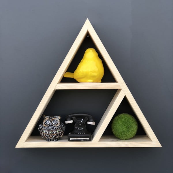 Zidna drvena polica Simple Triangle-image-4