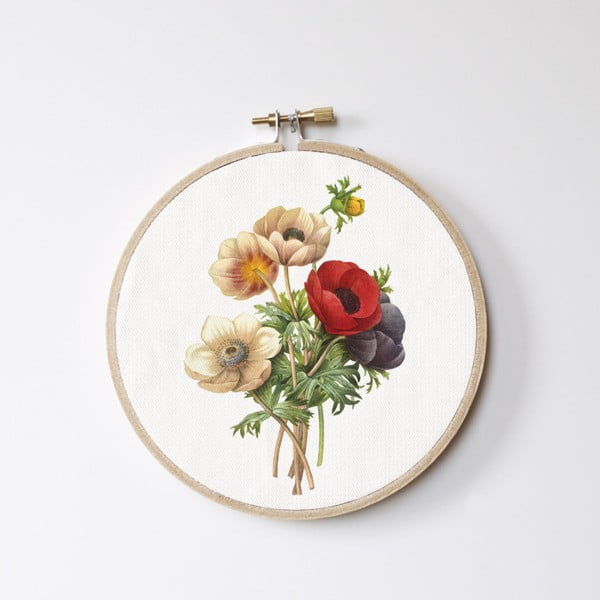 Zidni ukras Surdic Stitch Hoop Flowers, ⌀ 27 cm