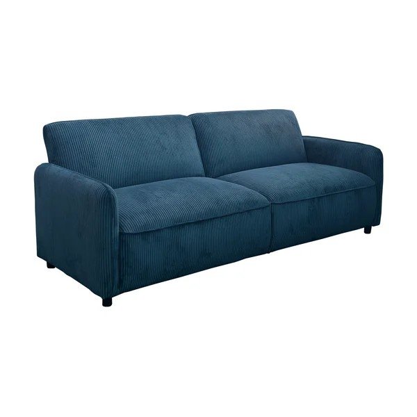 Plava podesiva/sklopiva sofa od samta 209 cm Alicia – Støraa-image-2