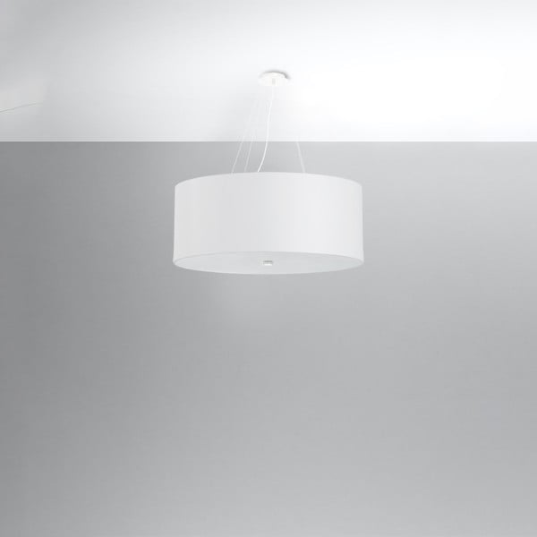 Bijela viseća svjetiljka s tekstilnim sjenilom ø 70 cm Volta – Nice Lamps