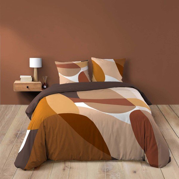 Smeđa 3-dijelna pamučna posteljina za bračni krevet 200x200 cm Boogie – douceur d'intérieur-image-4
