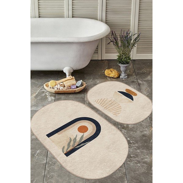 Bež kupaonske prostirke u setu 2 kom 60x100 cm – Mila Home-image-2