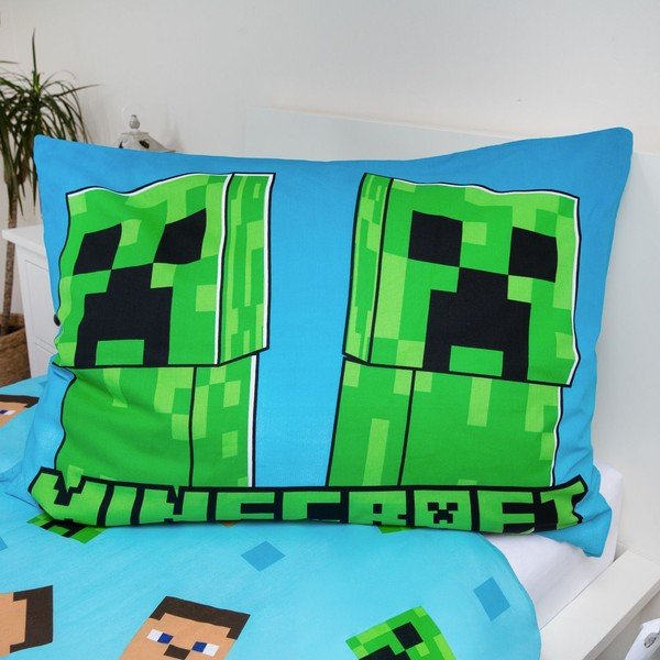 Pamučna dječja posteljina sa svjetlećim efektom za krevet za jednu osobu 140x200 cm Minecraft "Jungle Fight" – Jerry Fabrics-image-3