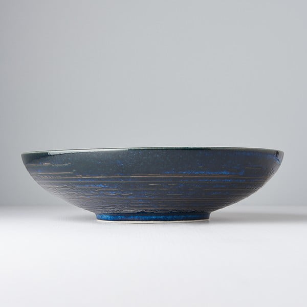 Plava keramička zdjela za serviranje MIJ Copper Swirl, ø 28 cm-image-1