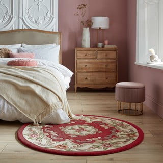 Crveni vuneni tepih Flair Rugs Aubusson, ⌀ 120 cm