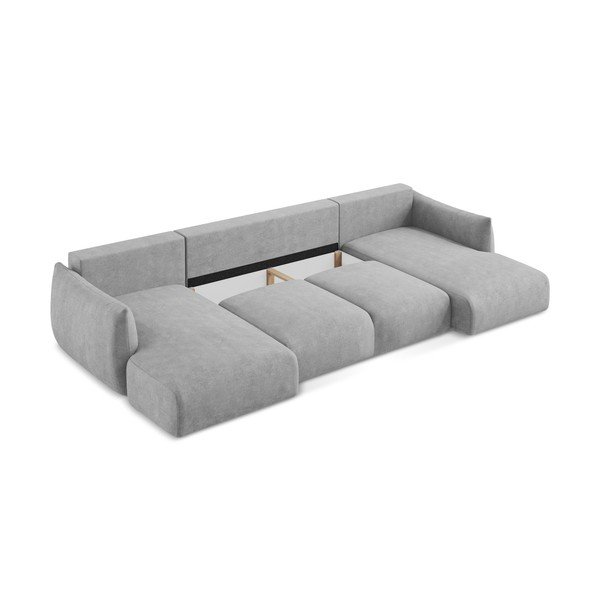 Svijetlo siva sklopiva kutna garnitura od šenila (u obliku slova "U") Leila – Makamii-image-4