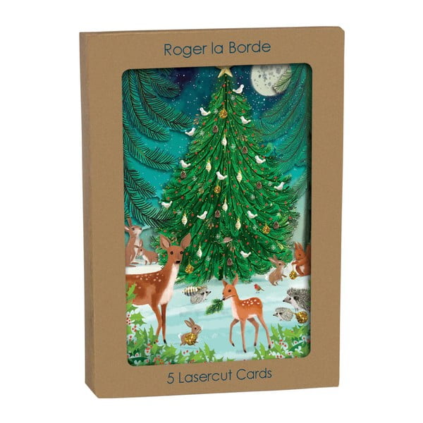 Čestitke u setu 5 kom s božićnim motivom Heart of the Forest  – Roger la Borde-image-1